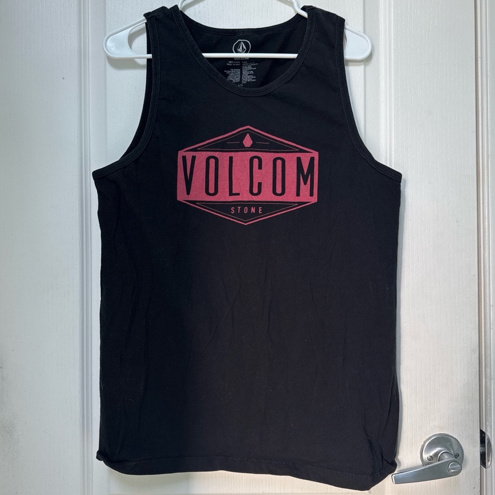 Volcom Black Tee with White Logo Print
